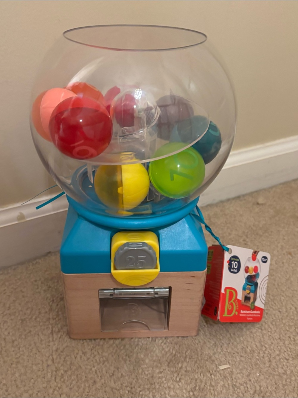 Educational bubblegum machine counting colors ball toy